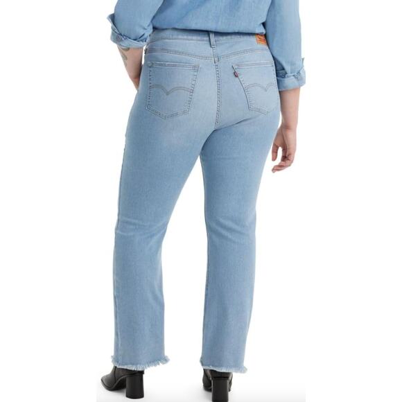 NWT Levi's High Rise Bootcut 725 Jeans Raw Hem Light Wash Women's Size 16 16W - Picture 3 of 12